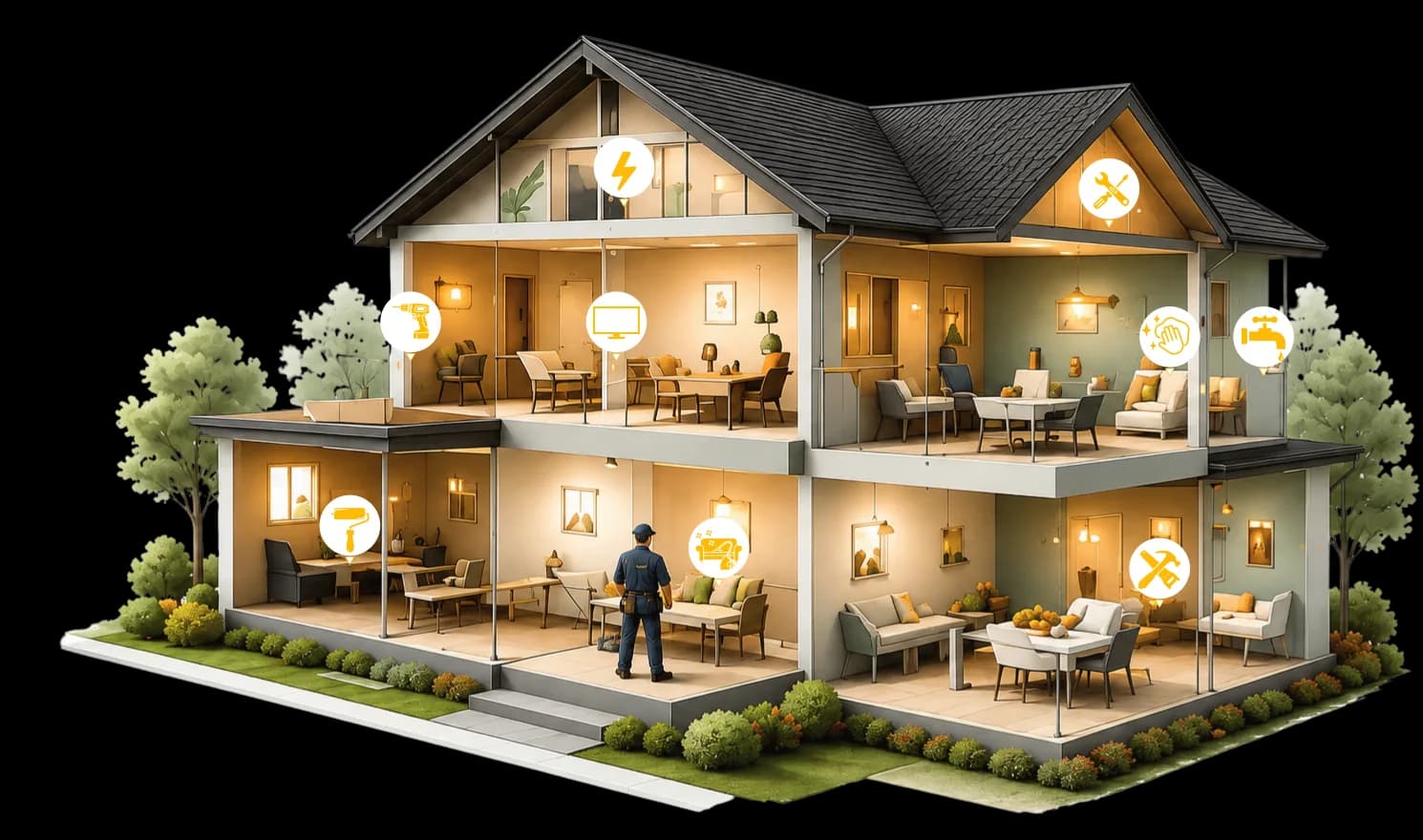 Modern home services background